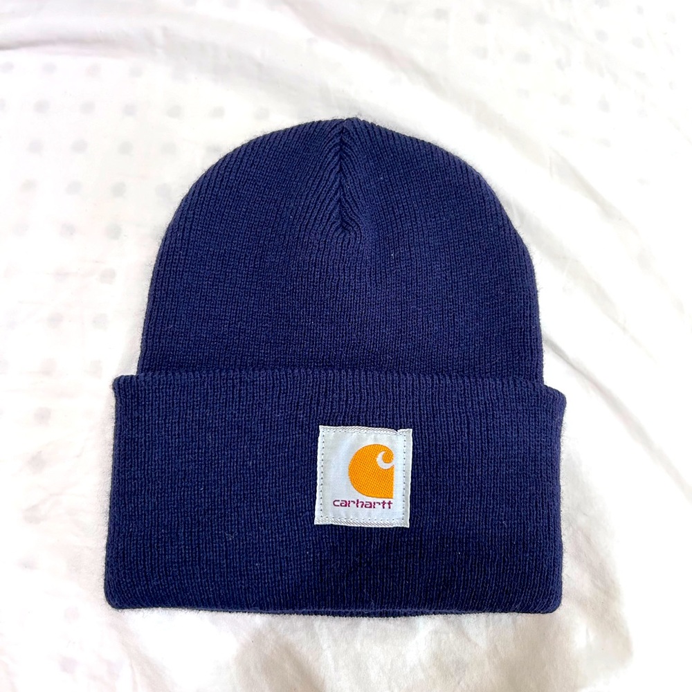 Navy Blue Carhartt Knit Cuffed Beanie
